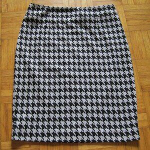Jacob Houndstooth Pencil Skirt XS – Classic Black & White